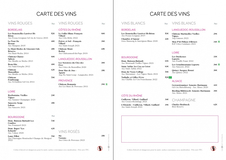 Apercu de la carte Carte Vins