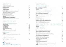 New Carte Restaurant Apercu de la carte New Carte Restaurant