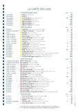 Apercu de la carte Carte des Vins