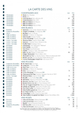 Apercu de la carte Carte des Vins