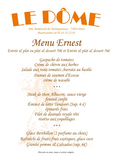Apercu de la carte Affiche ext&eacute;rieure menu Ernest