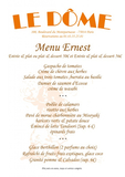 Apercu de la carte Affiche ext&eacute;rieure menu Ernest