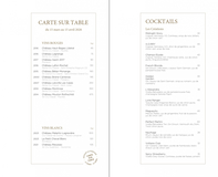 Apercu de la carte Carte des Vins
