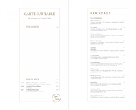 Apercu de la carte Carte des Vins